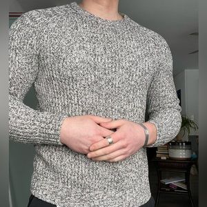 Woven Sweater - Thick, Comfy, gray Christmas sweater